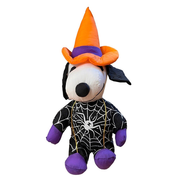 Peanuts Snoopy Halloween Witch Plush Stuffed Animal Orange Hat Parachute - Picture 1 of 6